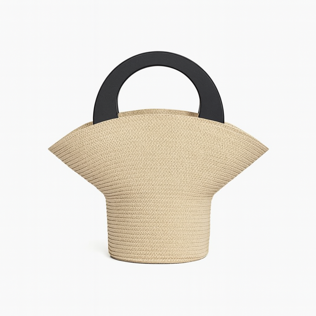 Bolso de Rafia con Diseño de Sombrero – Artesanal, Chic y Perfecto para Verano