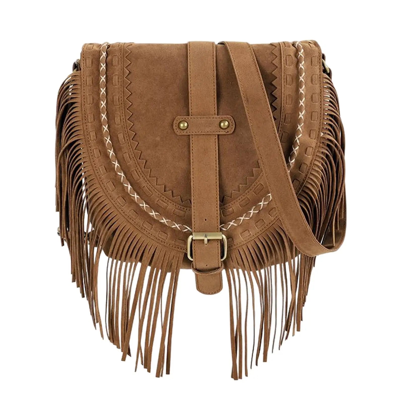 Bolso Flecos de Piel Sintética