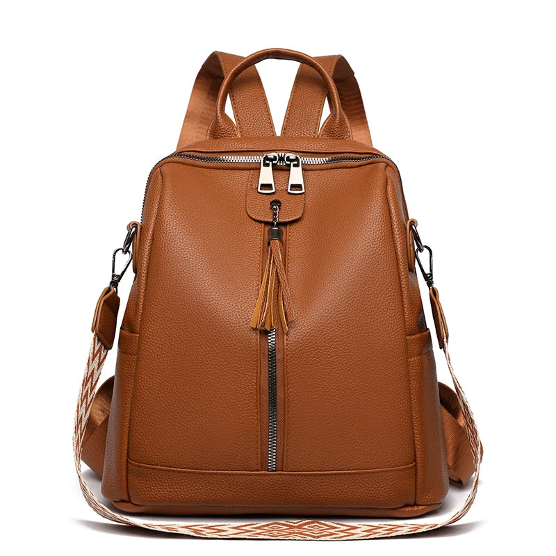 Mochila de Mujer en PU con Borla – Estilo Moderno y Funcionalidad